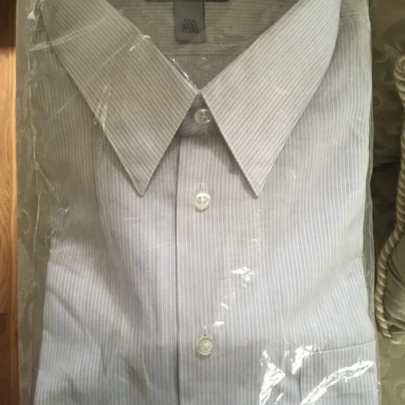 white christmas dresses The Savile Row Mens Purple Striped Dress Shirt Size 17  Preworn